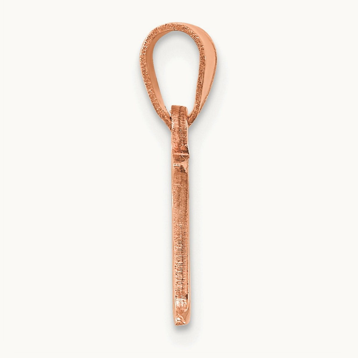 Polished Block Initial Pendant — 14K Rose Gold, R