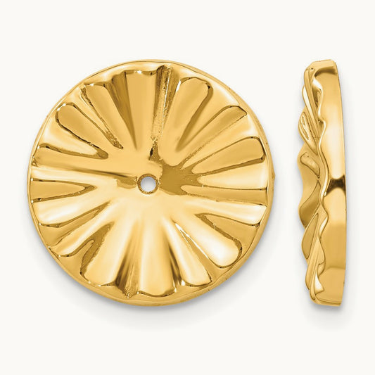 Polished Sunburst Earring Jackets, 14K