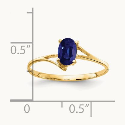 6x4mm Oval Sapphire ring, 14K