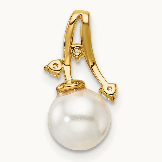 Polished Diamond and Pearl Chain Slide — photo set