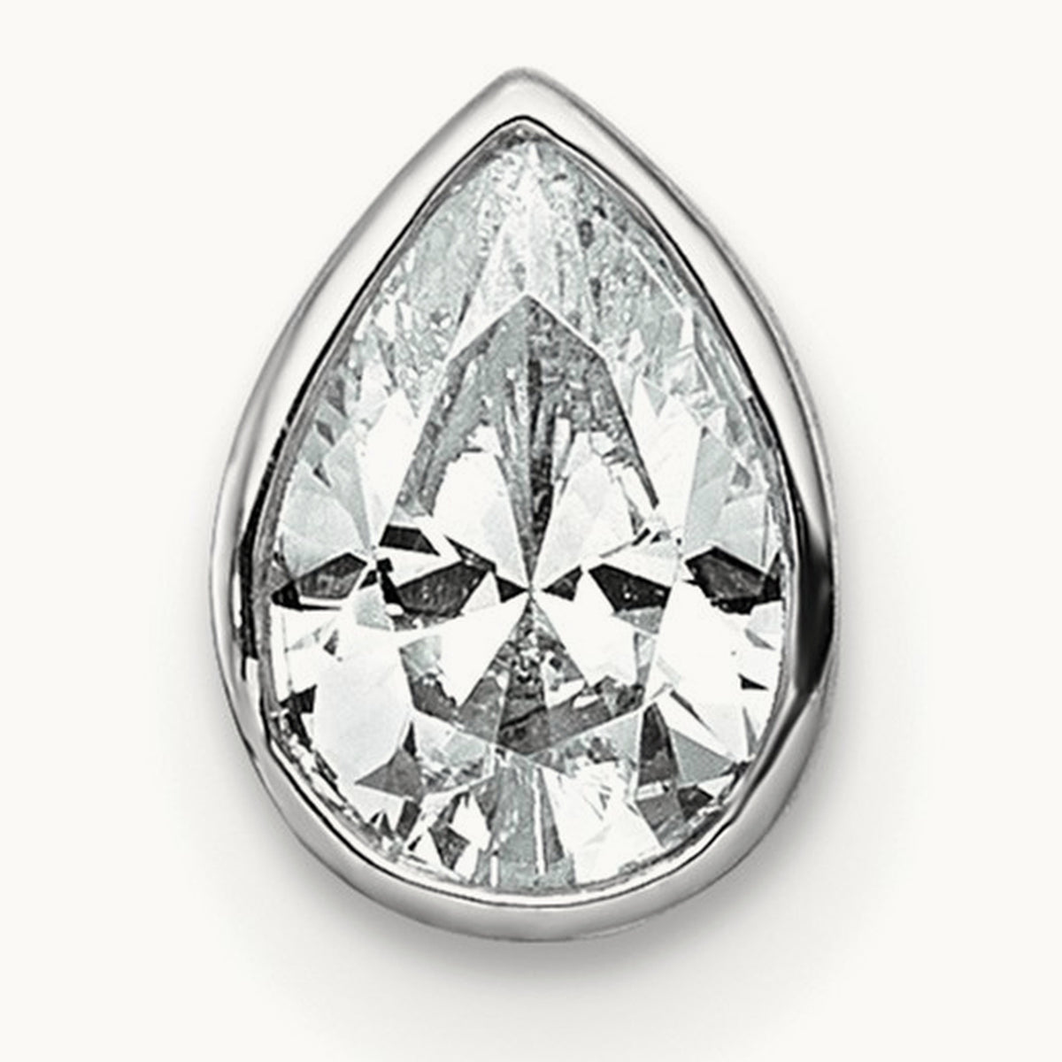 Pear Bezel Chain Slide, 0.25-3.00 ct tw Lab-Grown Diamond — 1/2 ct, VS (Best), 14K White Gold