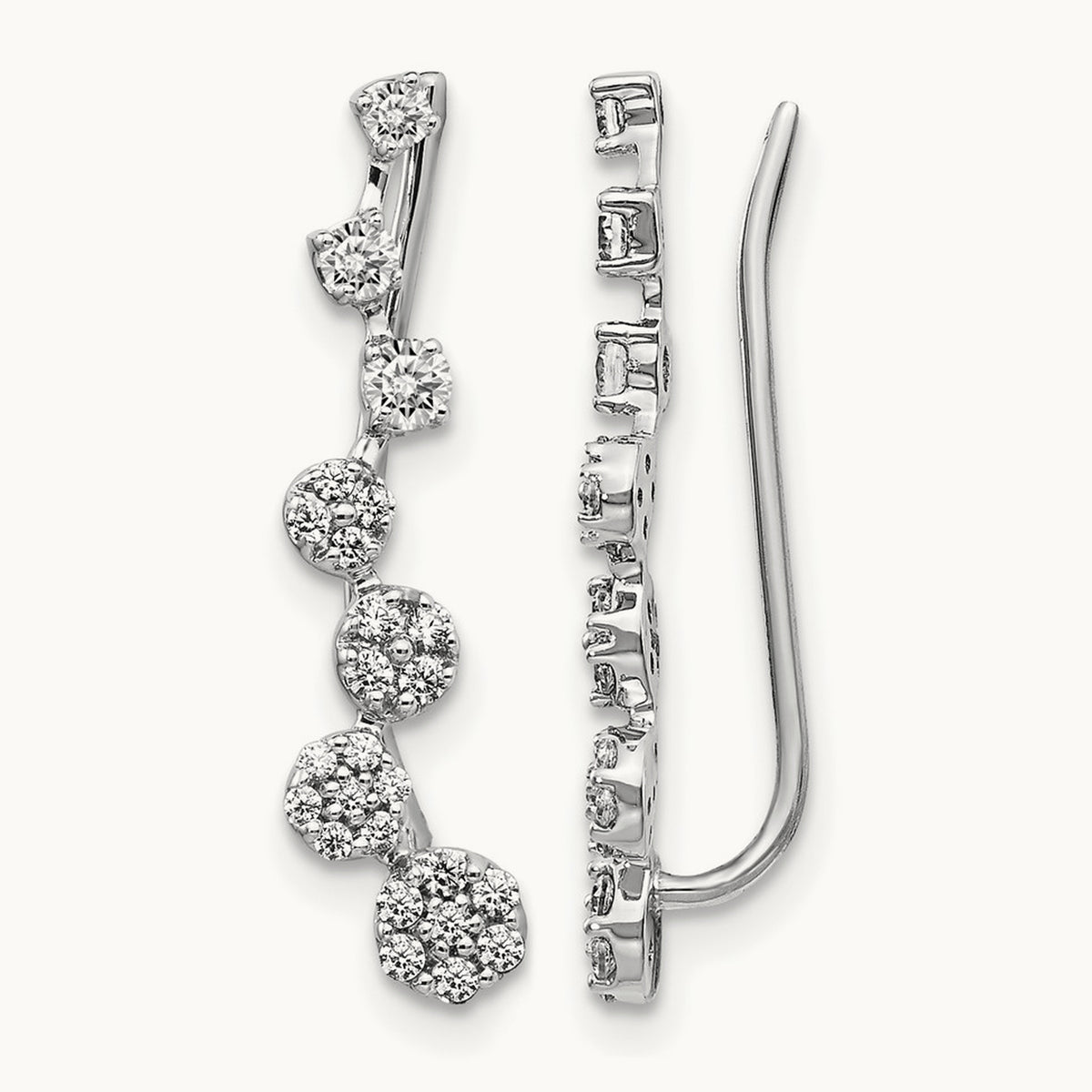Diamond Ear Climber Earrings — photo set