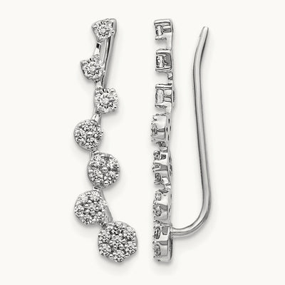 Diamond Ear Climber Earrings — photo set