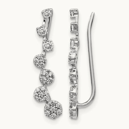 Diamond Ear Climber Earrings — photo set