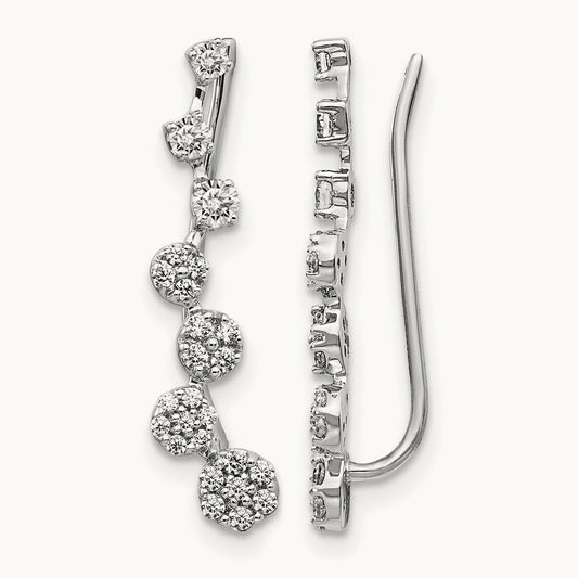Diamond Ear Climber Earrings — photo set