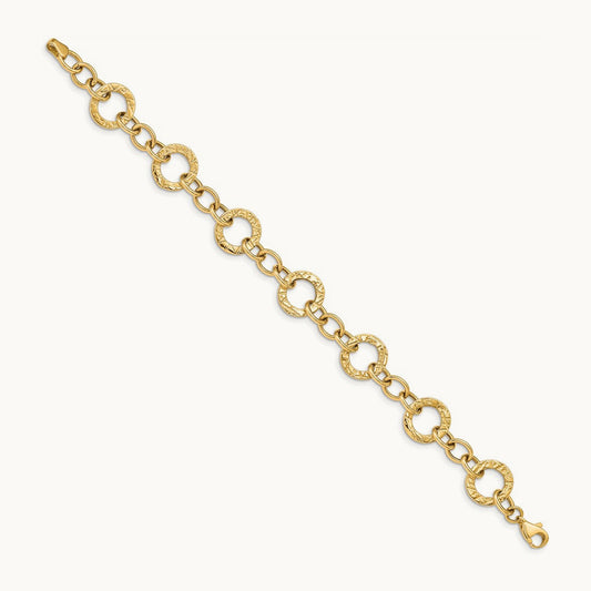 Polished and Textured Fancy Link Bracelet — photo set