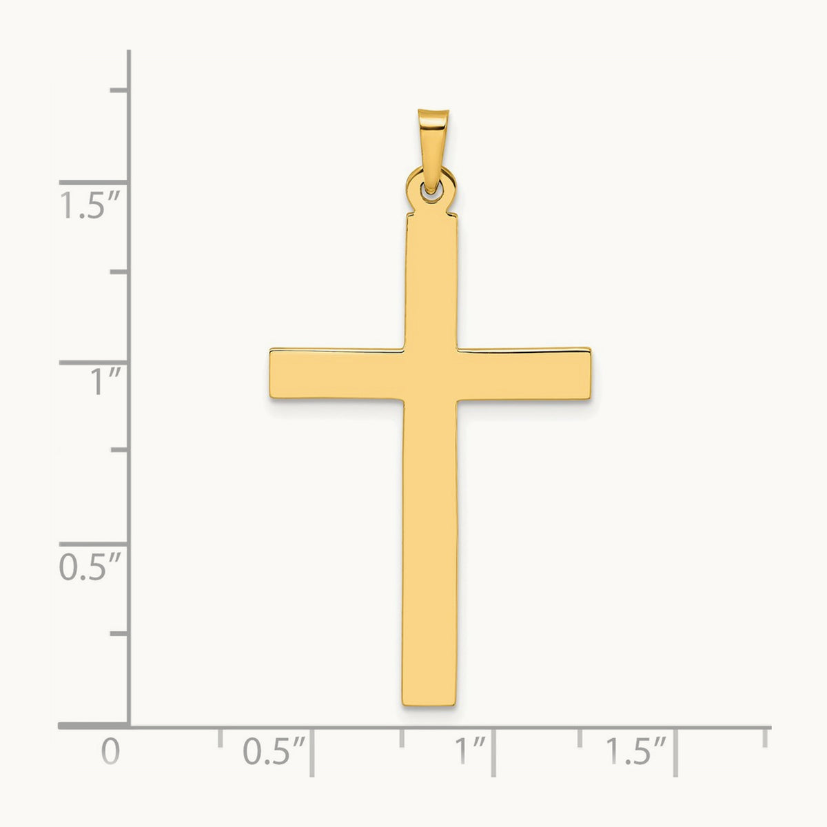 Polished Solid Cross Pendant — 42.92mm