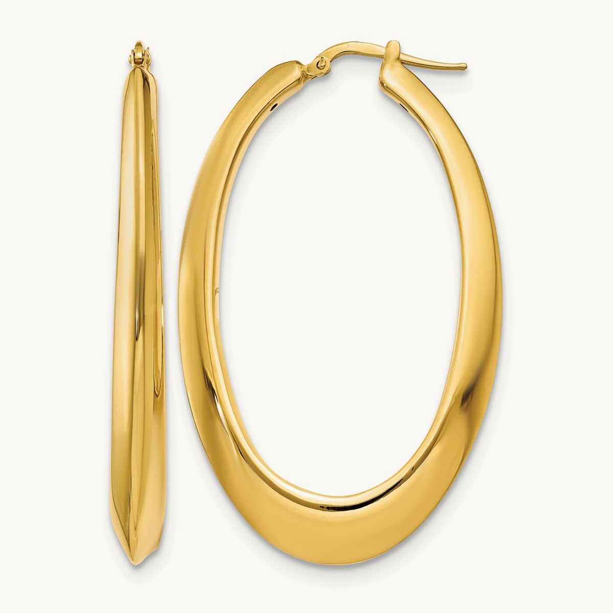 Polished Hoop Earrings, 14K — Leslie's