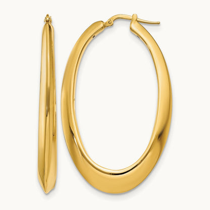 Polished Hoop Earrings, 14K — Leslie's