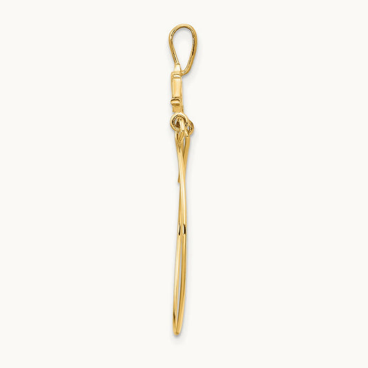 Double Dolphins Charm Holder Pendant, 14K