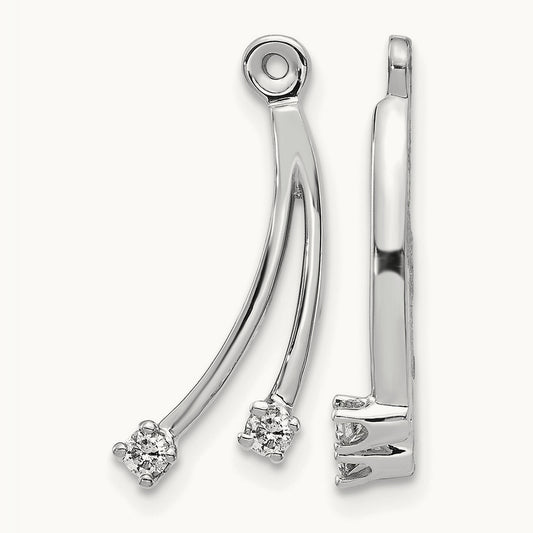 AA 2 Stone Dangle Diamond Earring Jacket, 14K White Gold