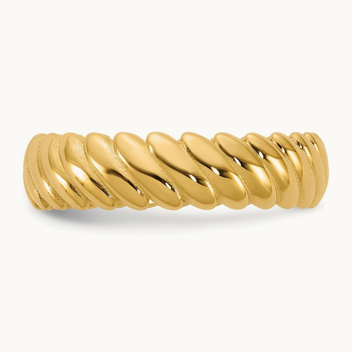 IB Goodman Men's Polished Twisted Ring, 6mm — 14K Yellow Gold