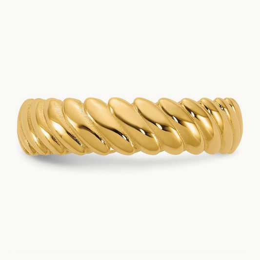 IB Goodman Men's Polished Twisted Ring, 6mm — 14K Yellow Gold