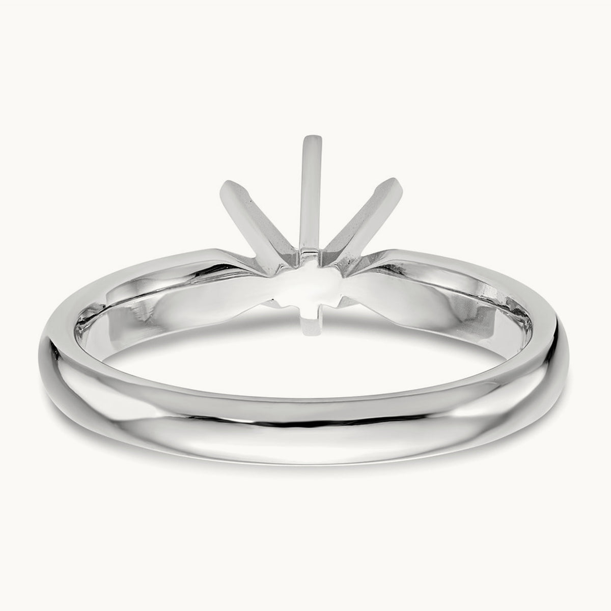 1.5ct. Medium-Wt Comfort-Fit 6-Prong Ring Mounting, 14K White Gold
