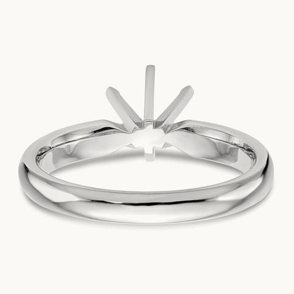 1ct. Medium-Wt Comfort-Fit 6-Prong Ring Mounting, 14K White Gold
