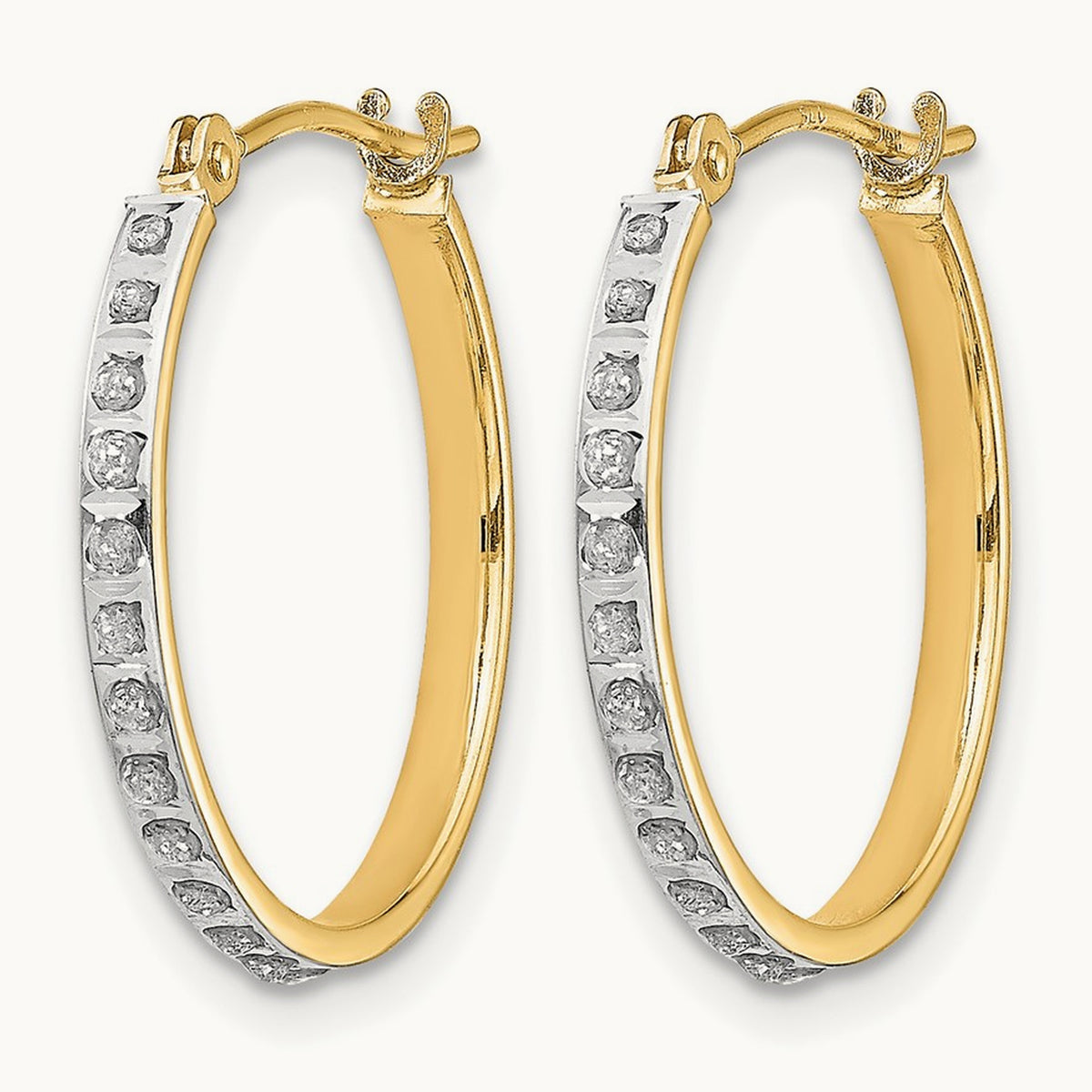 Diamond Fascination Diamond Dust/Accent Hoop Earrings — 20mm