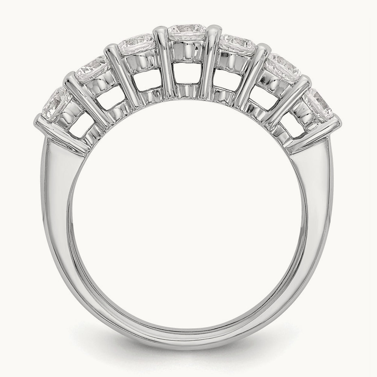 7-Stone Diamond Band, 14K White Gold