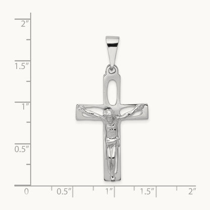 Crucifix Pendant, 14K White Gold