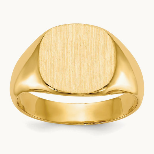 13.5x12. Closed Back Mens Signet Ring, 5mm, 14K