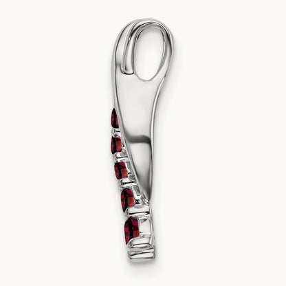 Garnet Journey Chain Slide, 14K White Gold