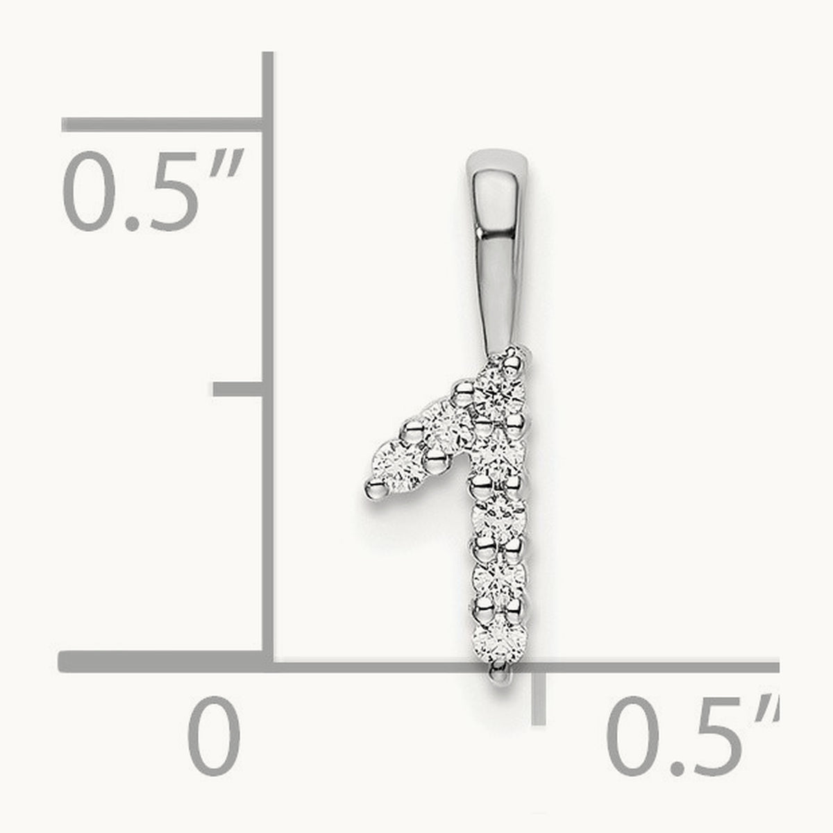 Diamond Number 1 Pendant — 14K White Gold, 13mm