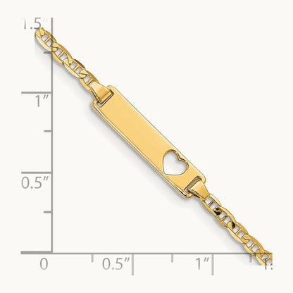 Cut-out Heart Anchor Link ID Bracelet — 5.5mm
