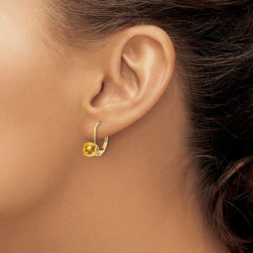 Citrine Leverback Earrings — 6mm