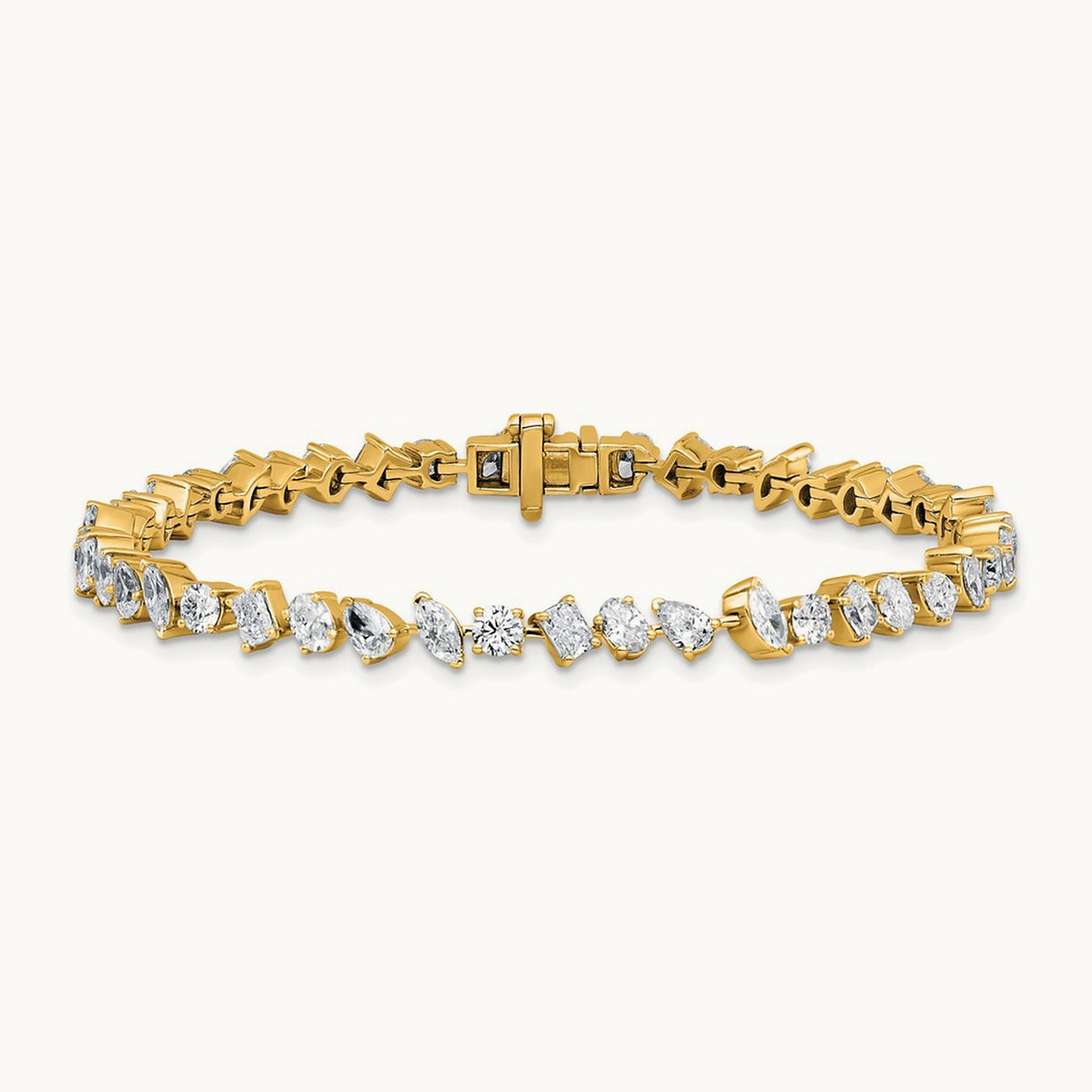 Multiple Shape Tennis Bracelet, 5.25 ct tw Lab-Grown Diamond — 14K Yellow Gold