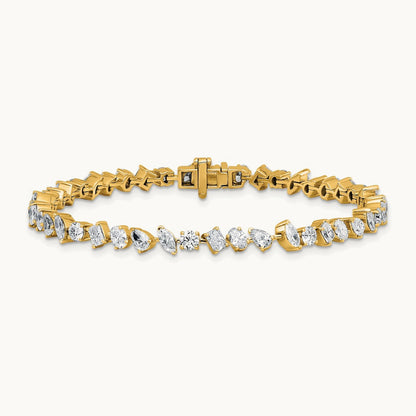 Multiple Shape Tennis Bracelet, 5.25 ct tw Lab-Grown Diamond — 14K Yellow Gold