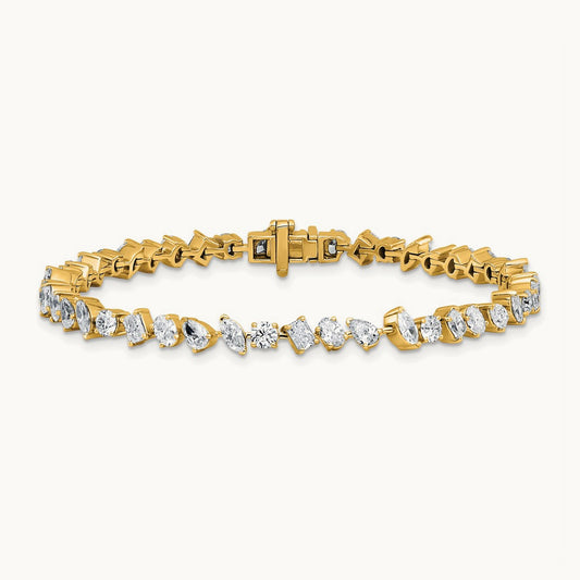 Multiple Shape Tennis Bracelet, 5.25 ct tw Lab-Grown Diamond — 14K Yellow Gold
