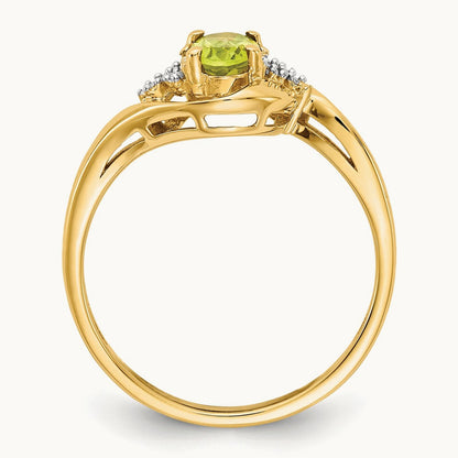 Peridot and Diamond Ring, 14K