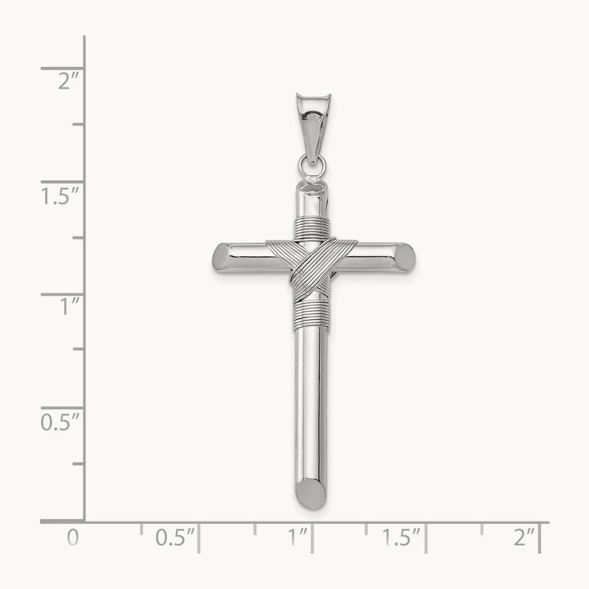 Center Wrap Tube Cross Pendant — 42.76mm