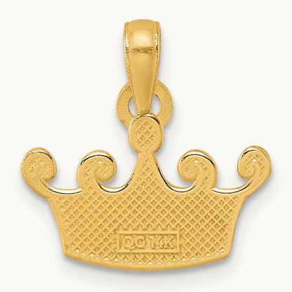 Polished Crown Pendant, 14K