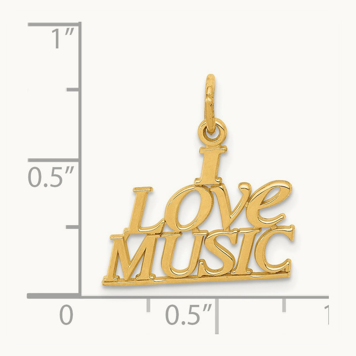 I LOVE MUSIC Charm, 14K