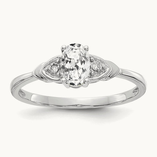 Topaz and Diamond Ring — 14K White Gold