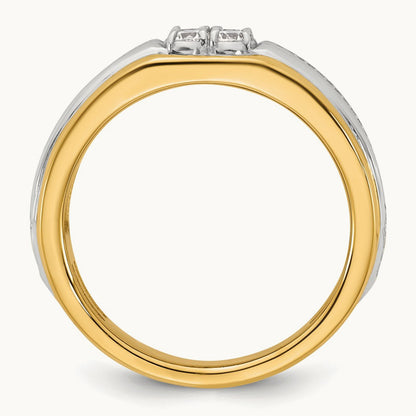 14ktt IB Goodman Mens Polished Complete 4-Stone 1/3ct Diamond Ring