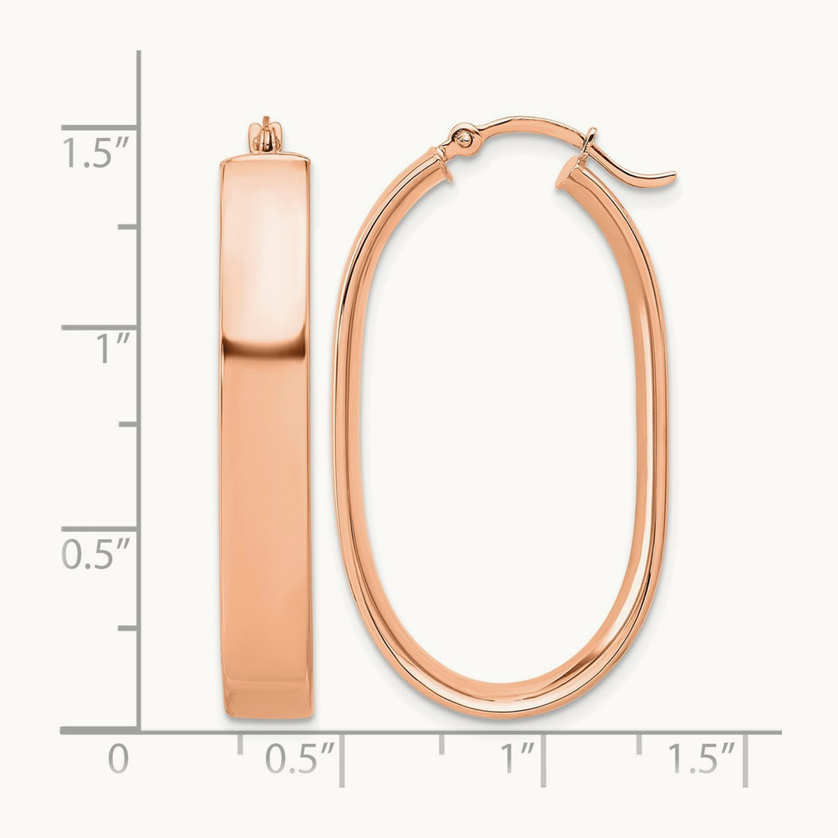Oval Hoop Earrings — 14K Rose Gold