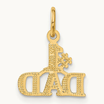 #1 DAD Charm — 14K Yellow Gold