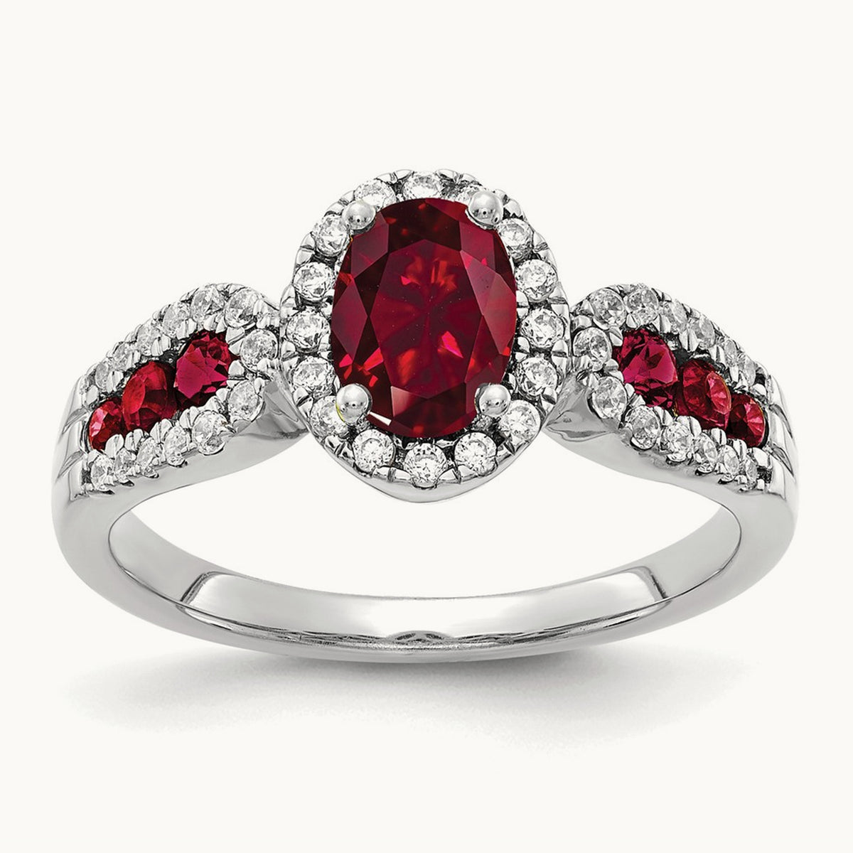 Oval Created Ruby Ring — 7