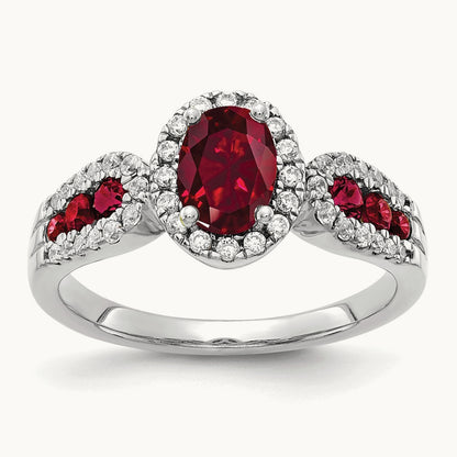 Oval Created Ruby Ring — 7