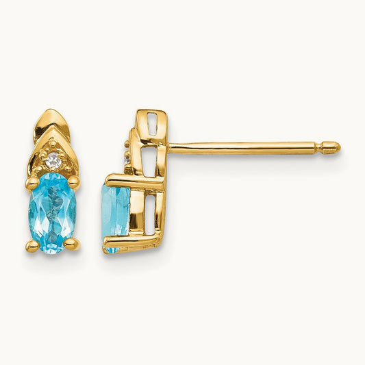 Blue Topaz and Diamond Earrings — photo set