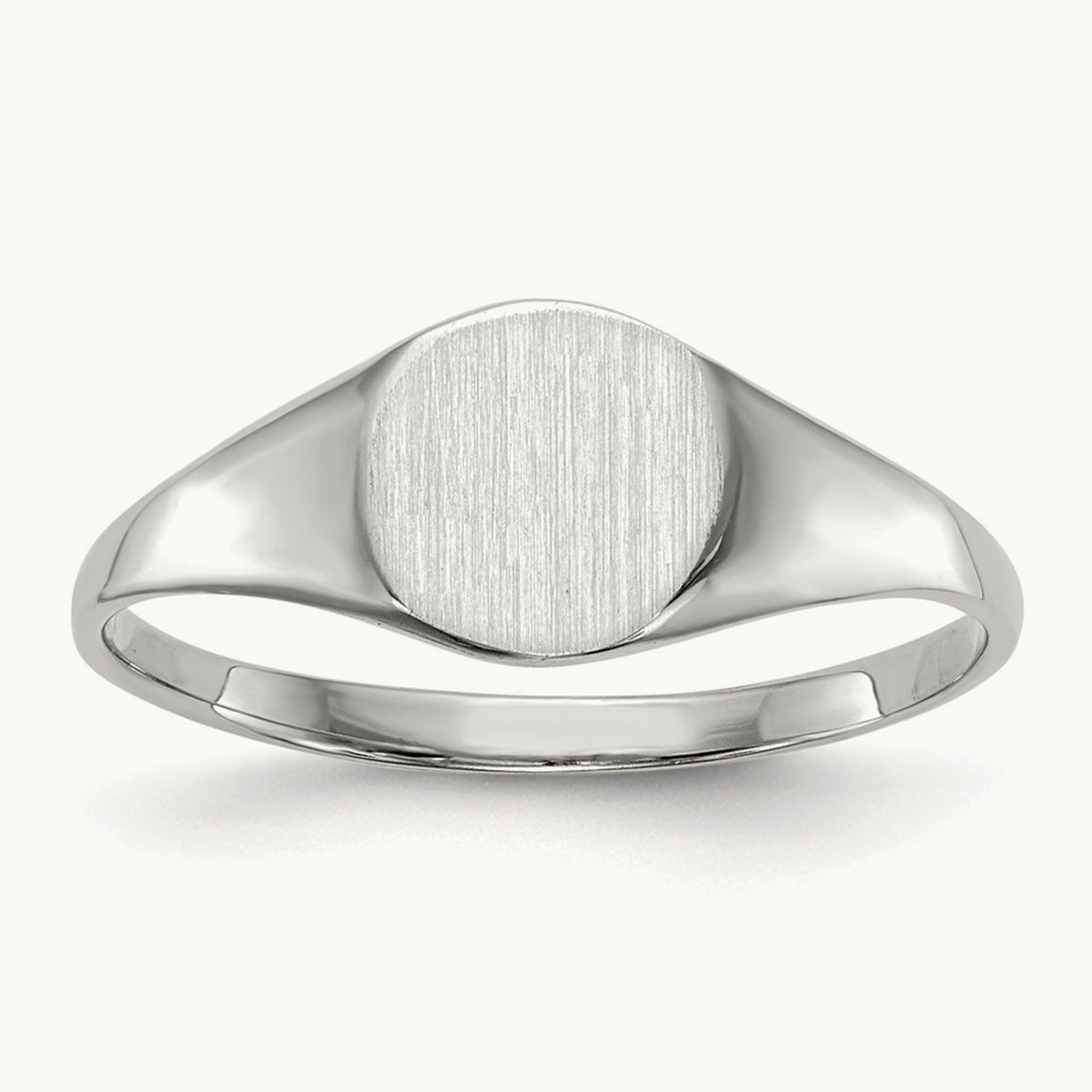 6.5x7. Closed Back Signet Ring, 5mm, 14K White Gold