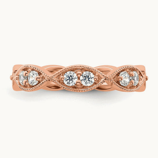 Polished Vintage Pave Eternity Band, 1/2 ct