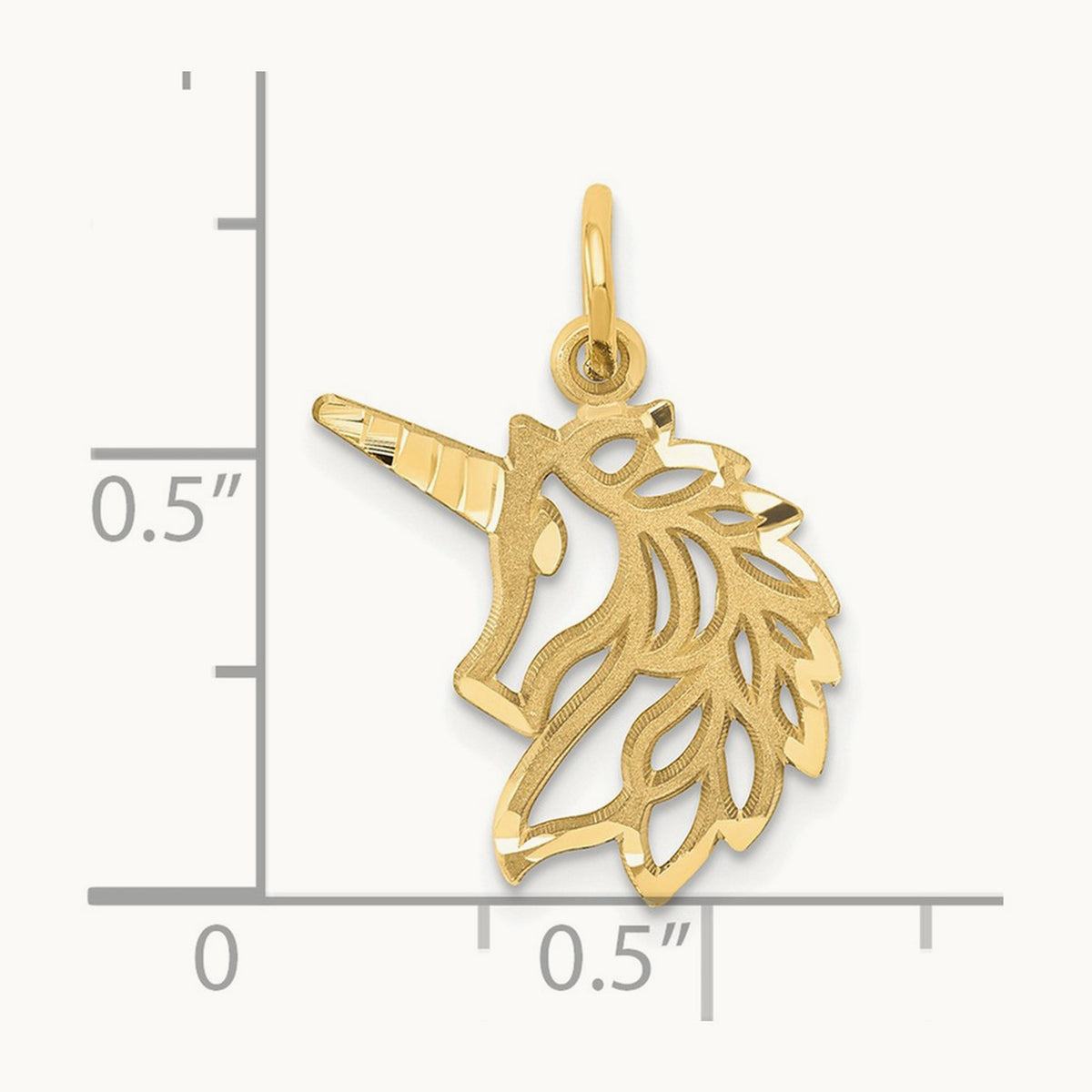 Unicorn Head Pendant, 14K