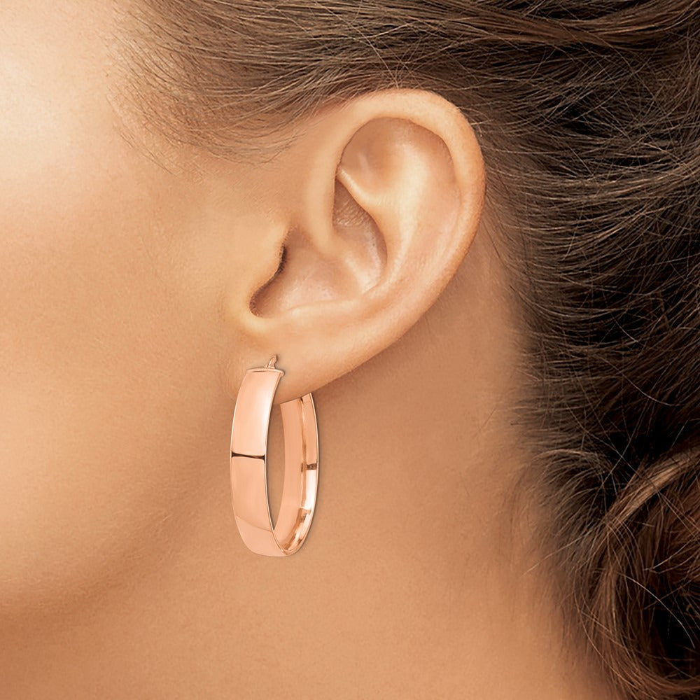 High Polished Hoop Earrings — 14K Rose Gold