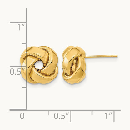 Polished Love Knot Post Earrings — 14K Yellow Gold