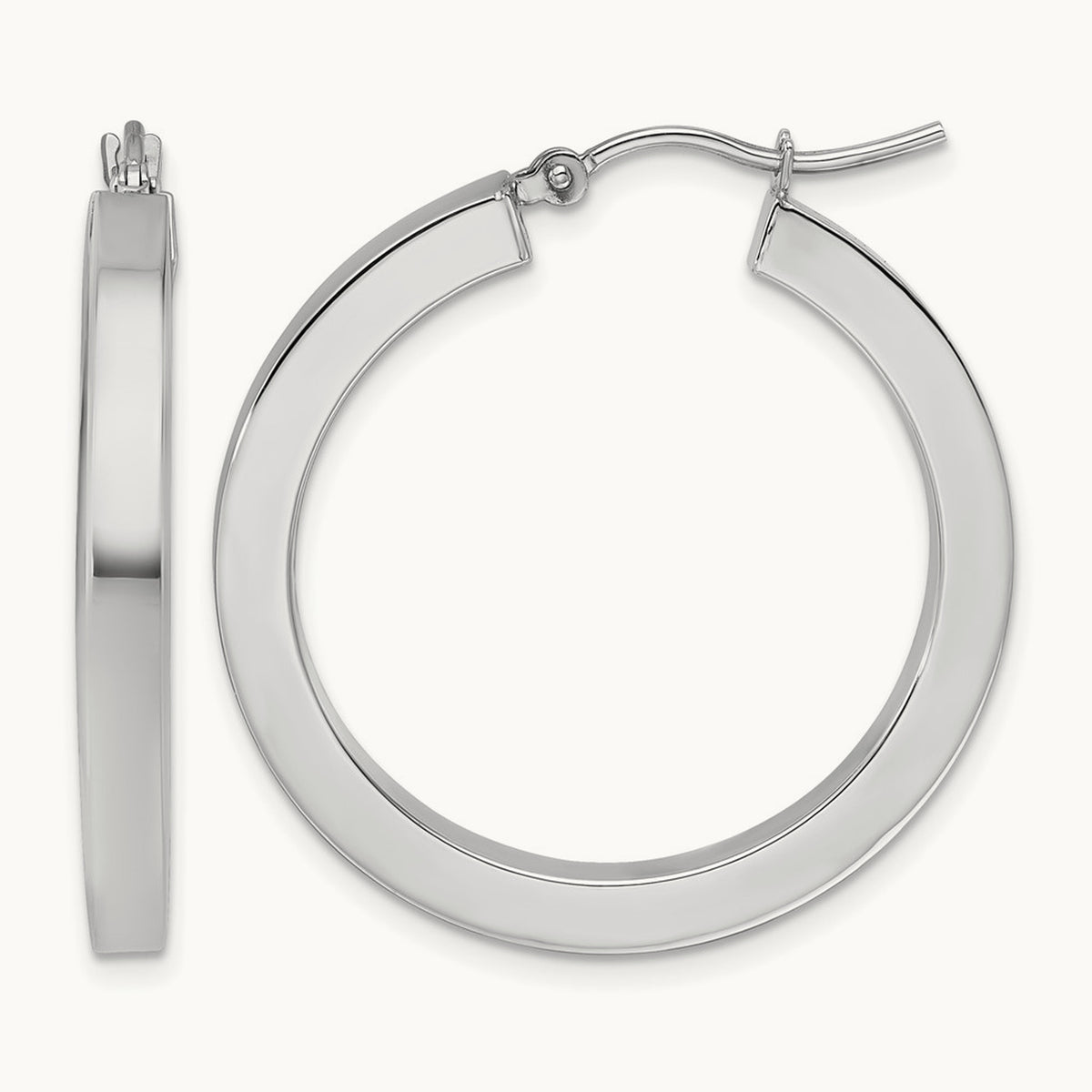 Polished Square Tube Hoop Earrings — Leslie's