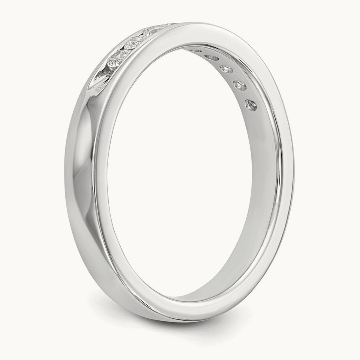 9- Stone Ladies Band Mounting, 2mm, 14K White Gold