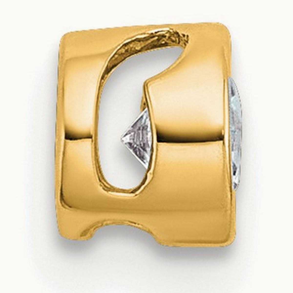 Round Bezel Set Chain Slide Pendant, 0.25-3.00 ct tw Lab-Grown Diamond — 1/4 ct, VS (Best), 14K Yellow Gold