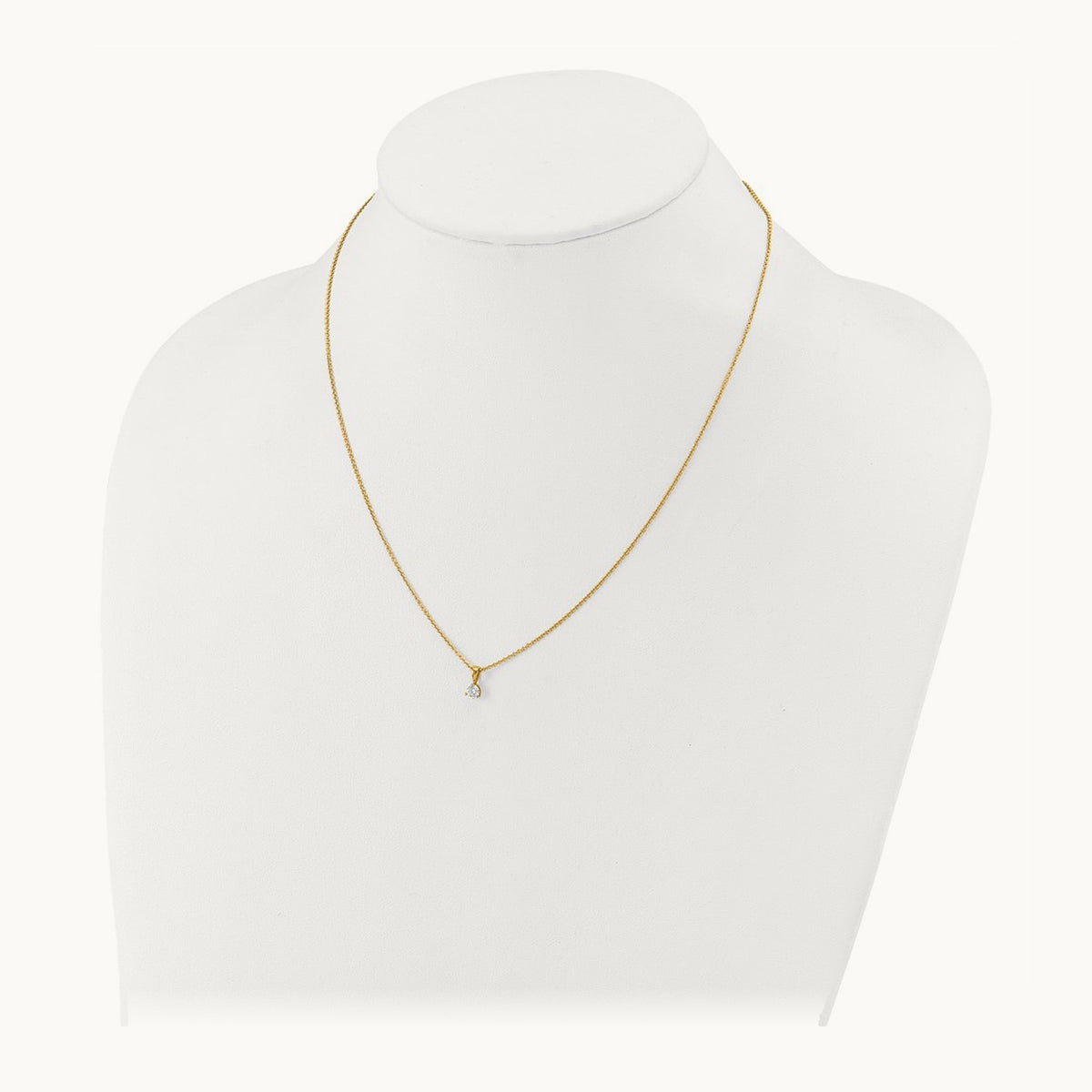 Solitaire Pendant Necklace, 1/5-1 ct Lab-Grown Diamond — 14K Yellow Gold